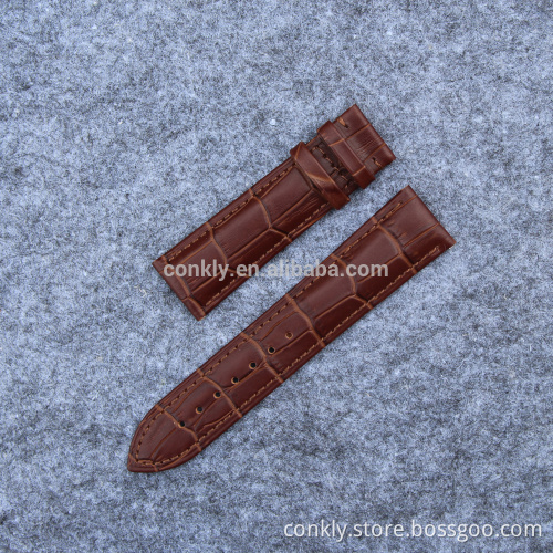 Brown 18mm leather watch strap factory from China